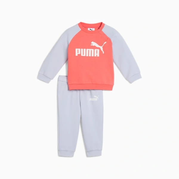 PUMA Minicats: Hauskan ja mukavan kaksiosainen raglan-setti pienille seikkailijoille! Tyyliä ja laatua lapsille.
